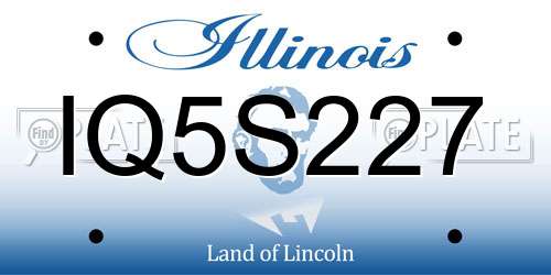 IQ5S227 Illinois License Plate
