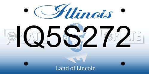 IQ5S272 Illinois License Plate