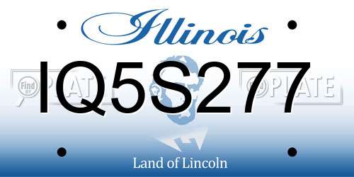 IQ5S277 Illinois License Plate
