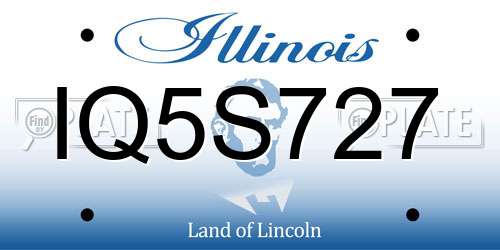 IQ5S727 Illinois License Plate