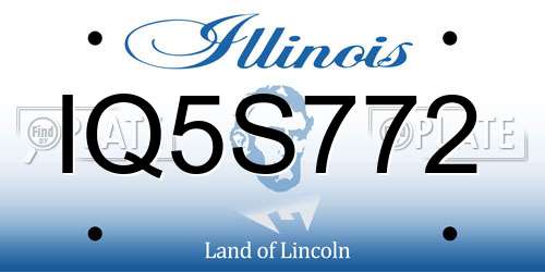 IQ5S772 Illinois License Plate