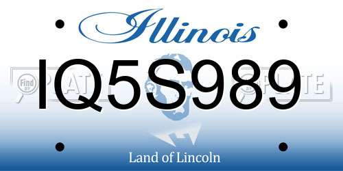 IQ5S989 Illinois License Plate