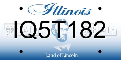 IQ5T182 Illinois License Plate