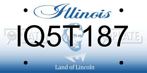 IQ5T187 Illinois License Plate