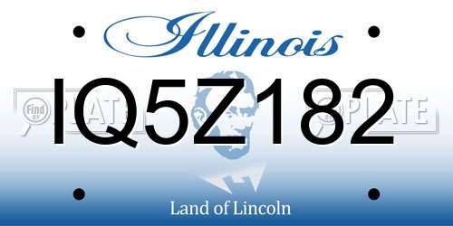 IQ5Z182 Illinois License Plate