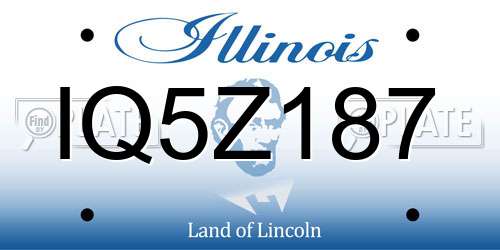 IQ5Z187 Illinois License Plate