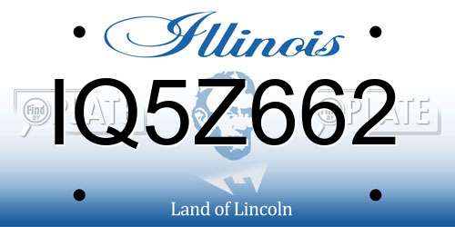IQ5Z662 Illinois License Plate