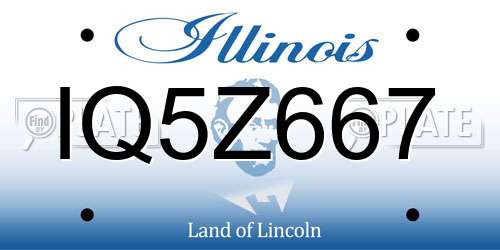 IQ5Z667 Illinois License Plate