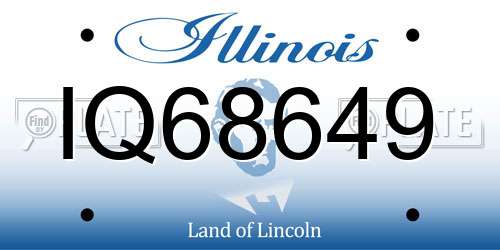 IQ68649 Illinois License Plate