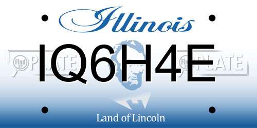 IQ6H4E Illinois License Plate