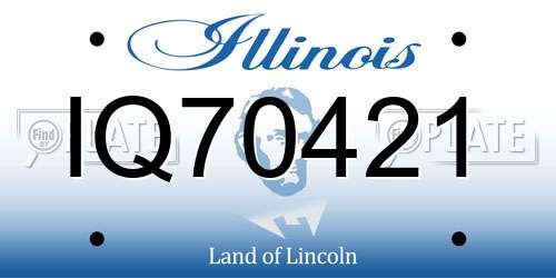 IQ70421 Illinois License Plate