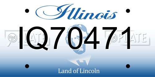 IQ70471 Illinois License Plate
