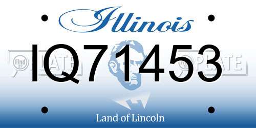 IQ71453 Illinois License Plate