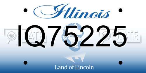 IQ75225 Illinois License Plate