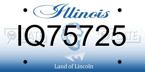 IQ75725 Illinois License Plate