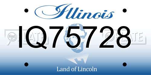 IQ75728 Illinois License Plate