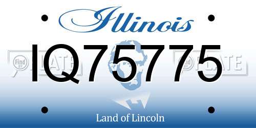IQ75775 Illinois License Plate