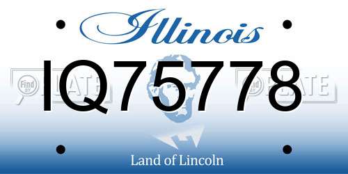 IQ75778 Illinois License Plate