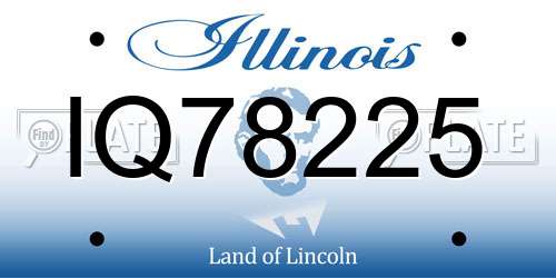 IQ78225 Illinois License Plate