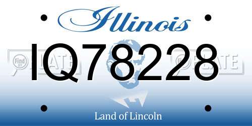 IQ78228 Illinois License Plate