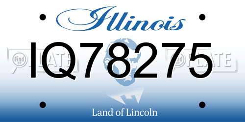 IQ78275 Illinois License Plate