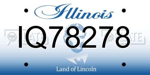 IQ78278 Illinois License Plate