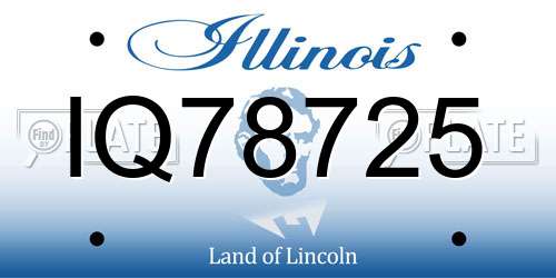 IQ78725 Illinois License Plate