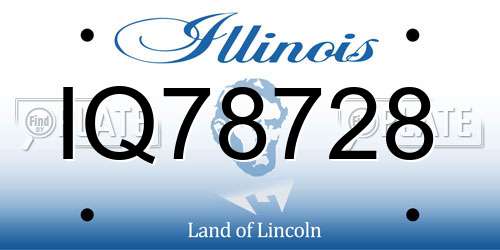 IQ78728 Illinois License Plate