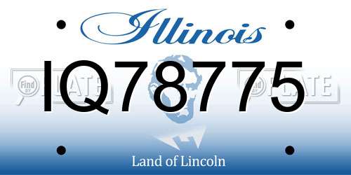 IQ78775 Illinois License Plate