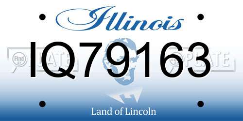 IQ79163 Illinois License Plate