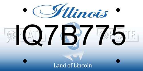 IQ7B775 Illinois License Plate