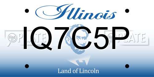 IQ7C5P Illinois License Plate