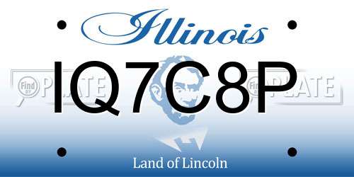 IQ7C8P Illinois License Plate