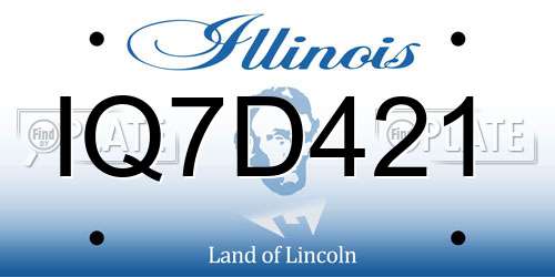 IQ7D421 Illinois License Plate
