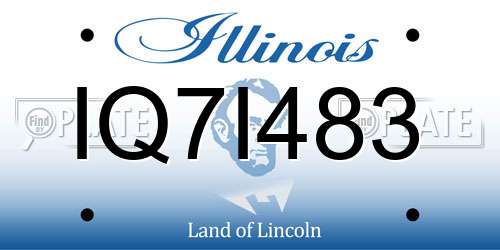 IQ7I483 Illinois License Plate