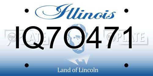 IQ7O471 Illinois License Plate
