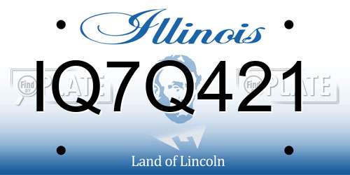 IQ7Q421 Illinois License Plate