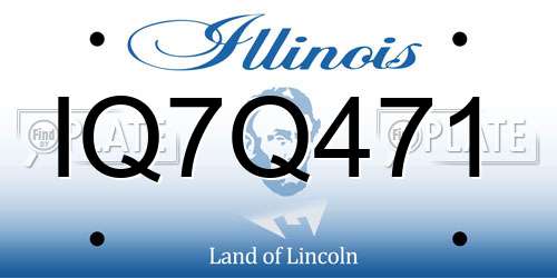 IQ7Q471 Illinois License Plate