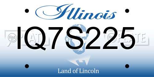 IQ7S225 Illinois License Plate