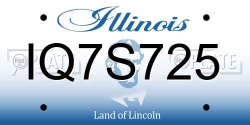 IQ7S725 Illinois License Plate