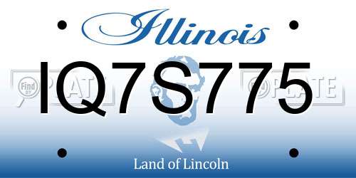 IQ7S775 Illinois License Plate