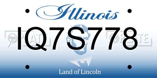 IQ7S778 Illinois License Plate