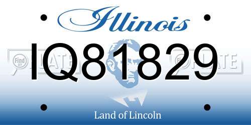 IQ81829 Illinois License Plate