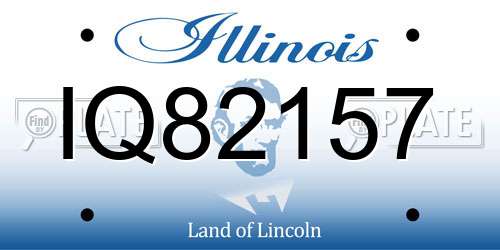 IQ82157 Illinois License Plate