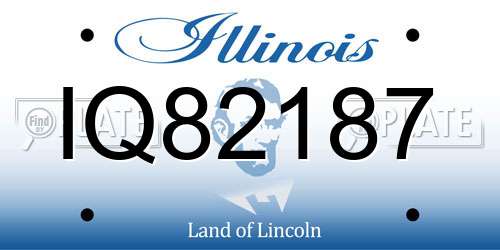 IQ82187 Illinois License Plate