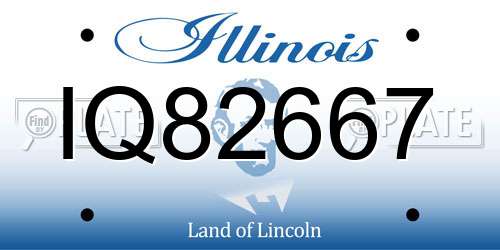 IQ82667 Illinois License Plate