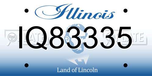 IQ83335 Illinois License Plate