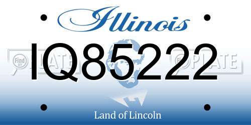 IQ85222 Illinois License Plate
