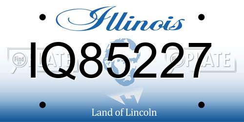 IQ85227 Illinois License Plate