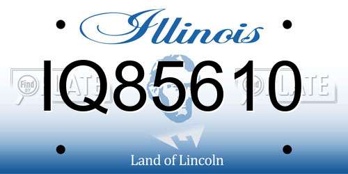 IQ85610 Illinois License Plate